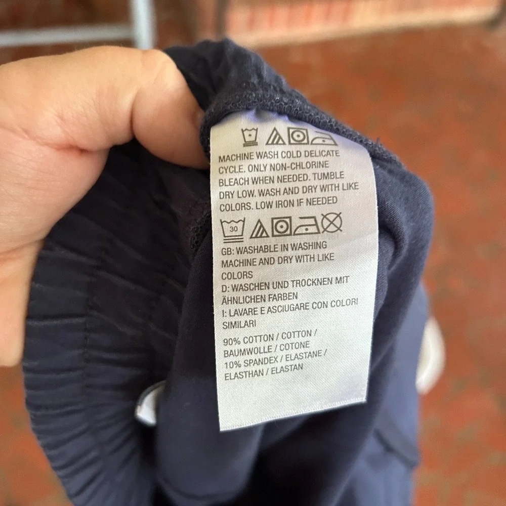 d&co Active Capri Shorts Womens Large Blue Pockets Modest Nautical Coastal